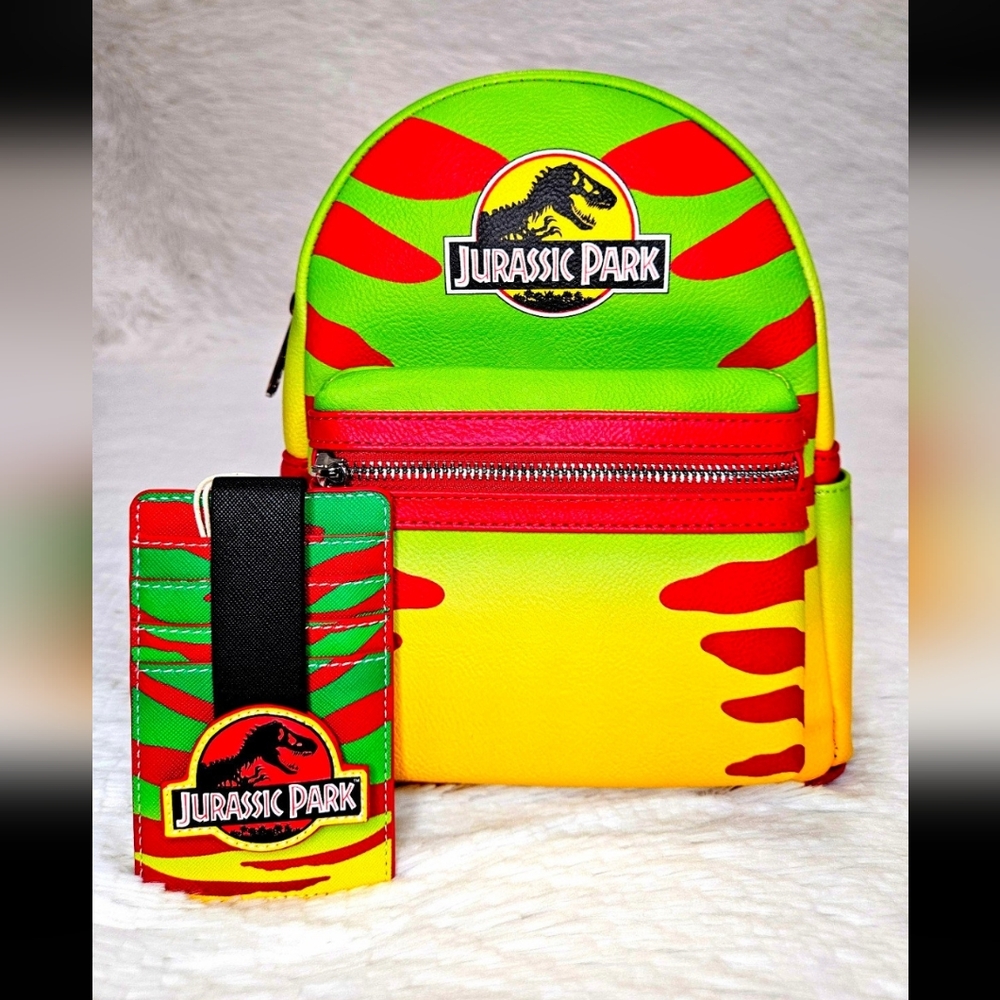 Loungefly Jurassic Park Explorer Exclusive mini Backpack and Cardholder
